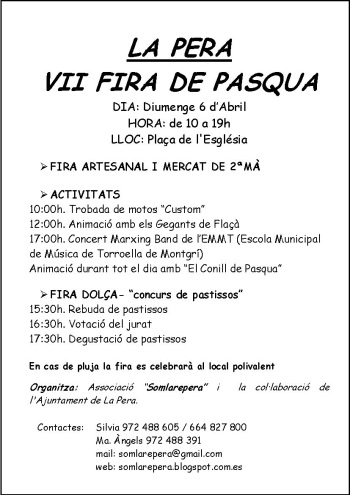 VIIa Fira de Pasqua La Pera 2014