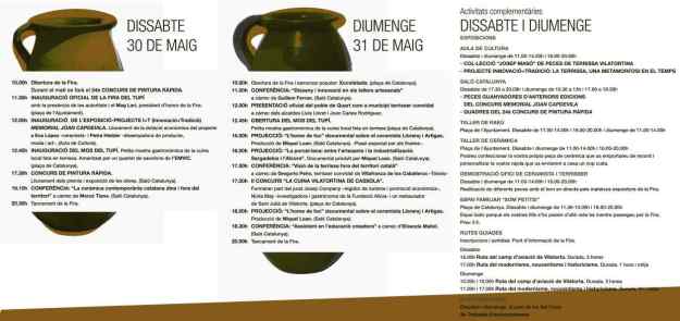 Fira del Tupí 7a Fira de la Ceràmica Sant Julià de Vilatorta 2015 Triptic part Interior