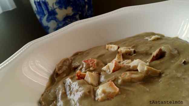 Crema de carxofa i creïlla amb formatge de “Quesería los Corrales” d’Almedíjar