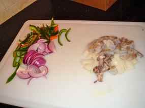 Fideus Orientals amb Calamars, Gambes i Verdures 01