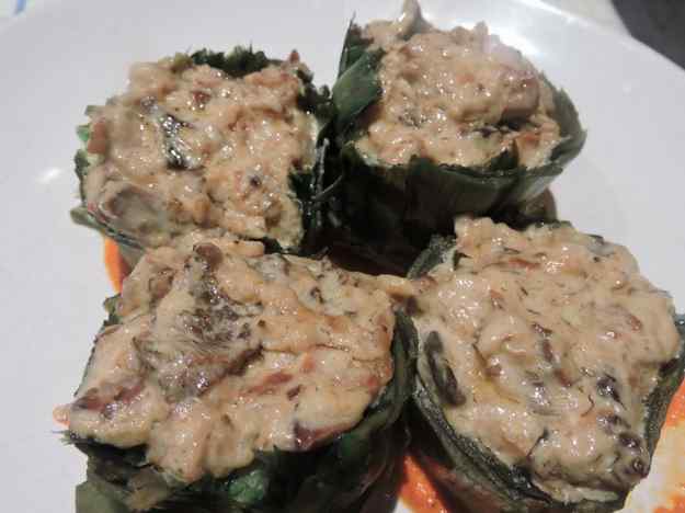 Carxofes farcides amb bolets i gorgonzola 05