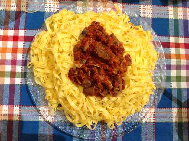 Tallarins amb salsa de Las Vegas