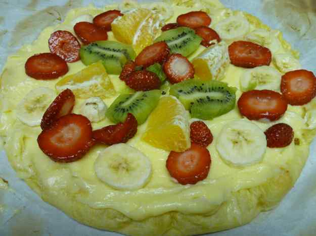 Pasta de full amb fruites