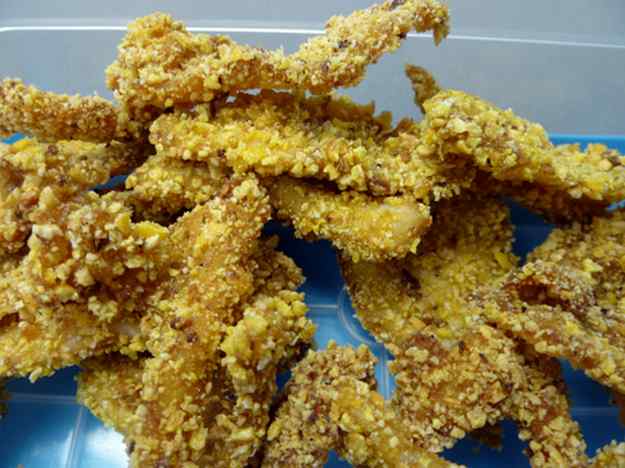 Pollastre arrebossat amb quicos