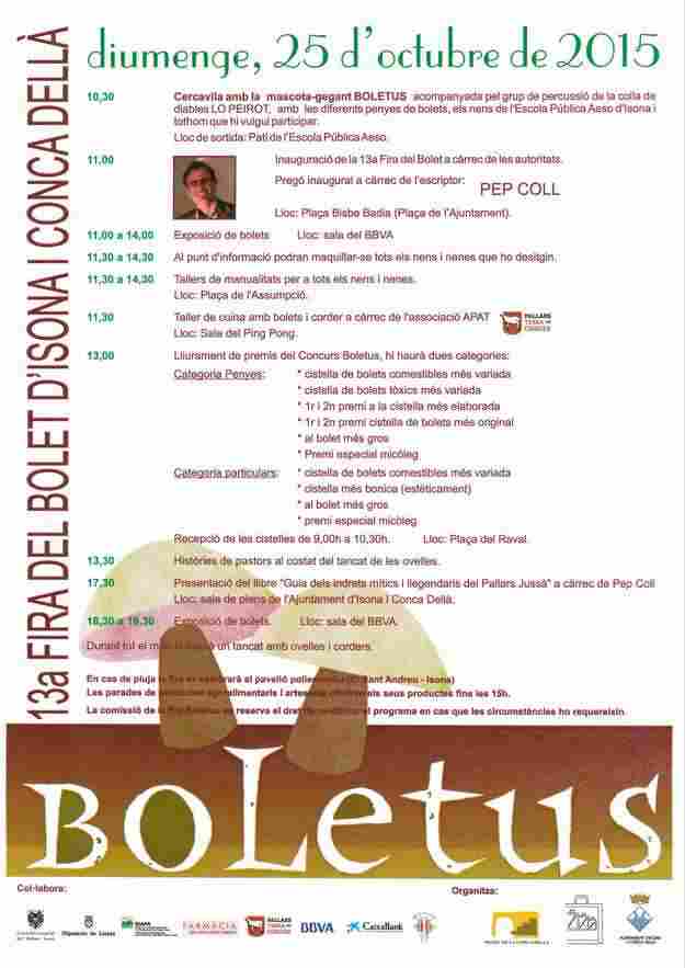 Boletus 13a Fira del Bolet – Isona i Conca Dellà 2015