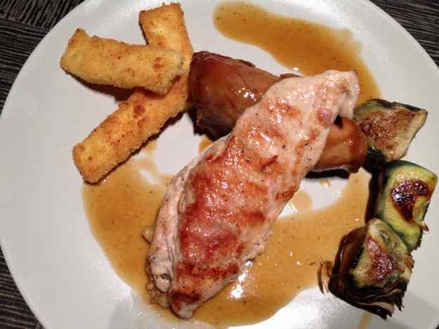 Pintada en dues coccions amb polenta