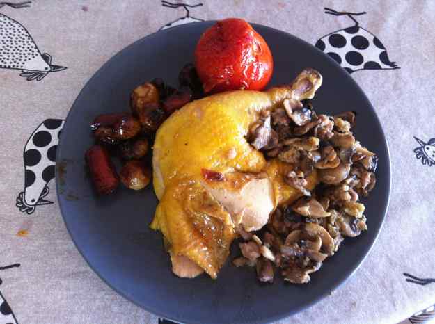 Pollastre de pagès farcit