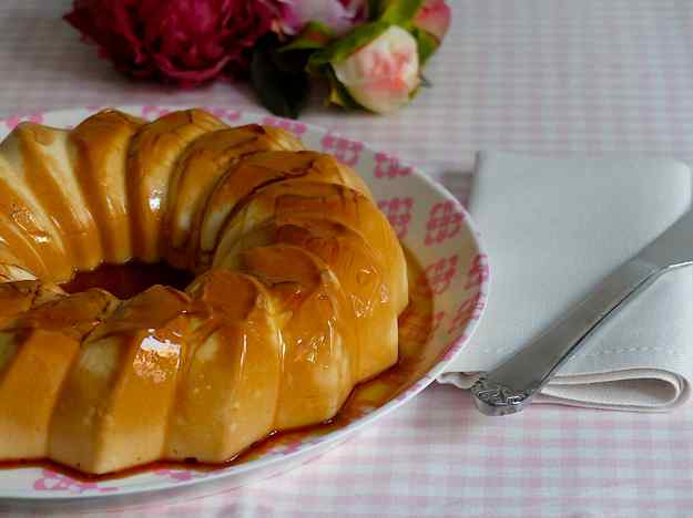 Flam de formatge i xocolata blanca