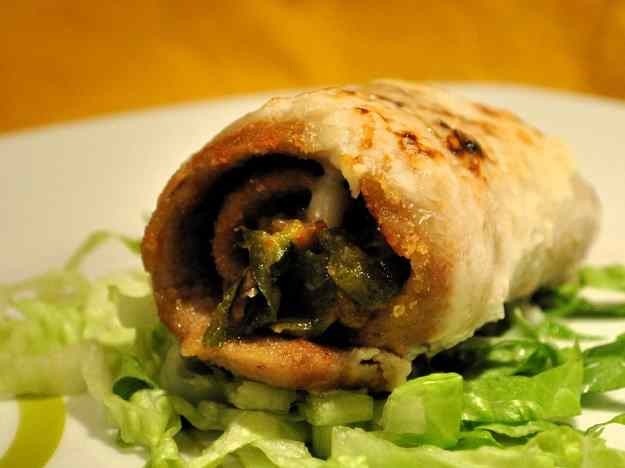 Caneló de vedella farcit de verdures