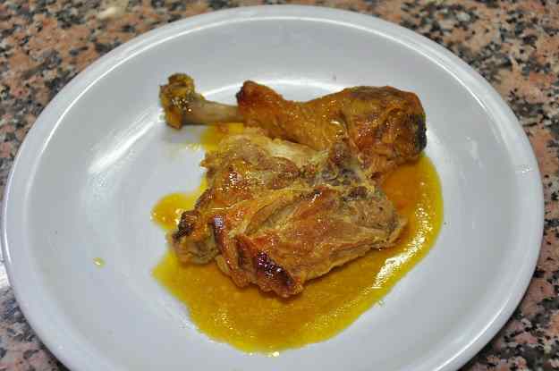 Pollastre a la mostassa amb taronja