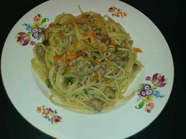 Espaguetis amb salsa de xampinyons*