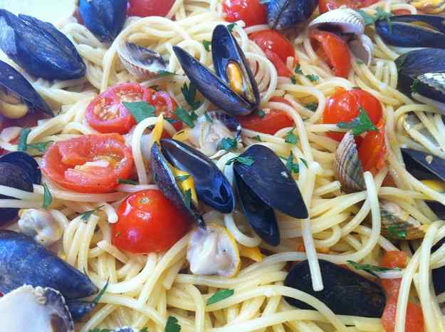 Espaguetis amb músclos