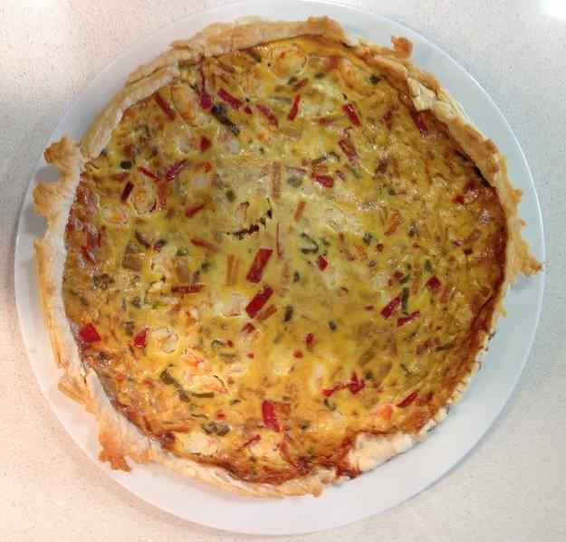 Quiche de verdures i gambes