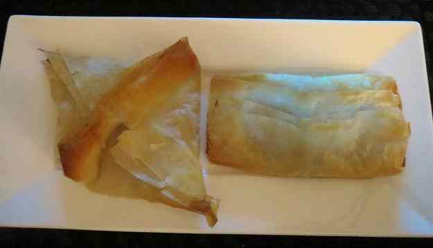 PASTA DE FILO AMB POMA I FOIE