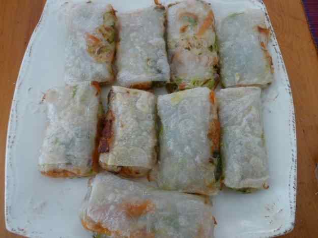 Rotllets de verdures amb pasta d'arròs